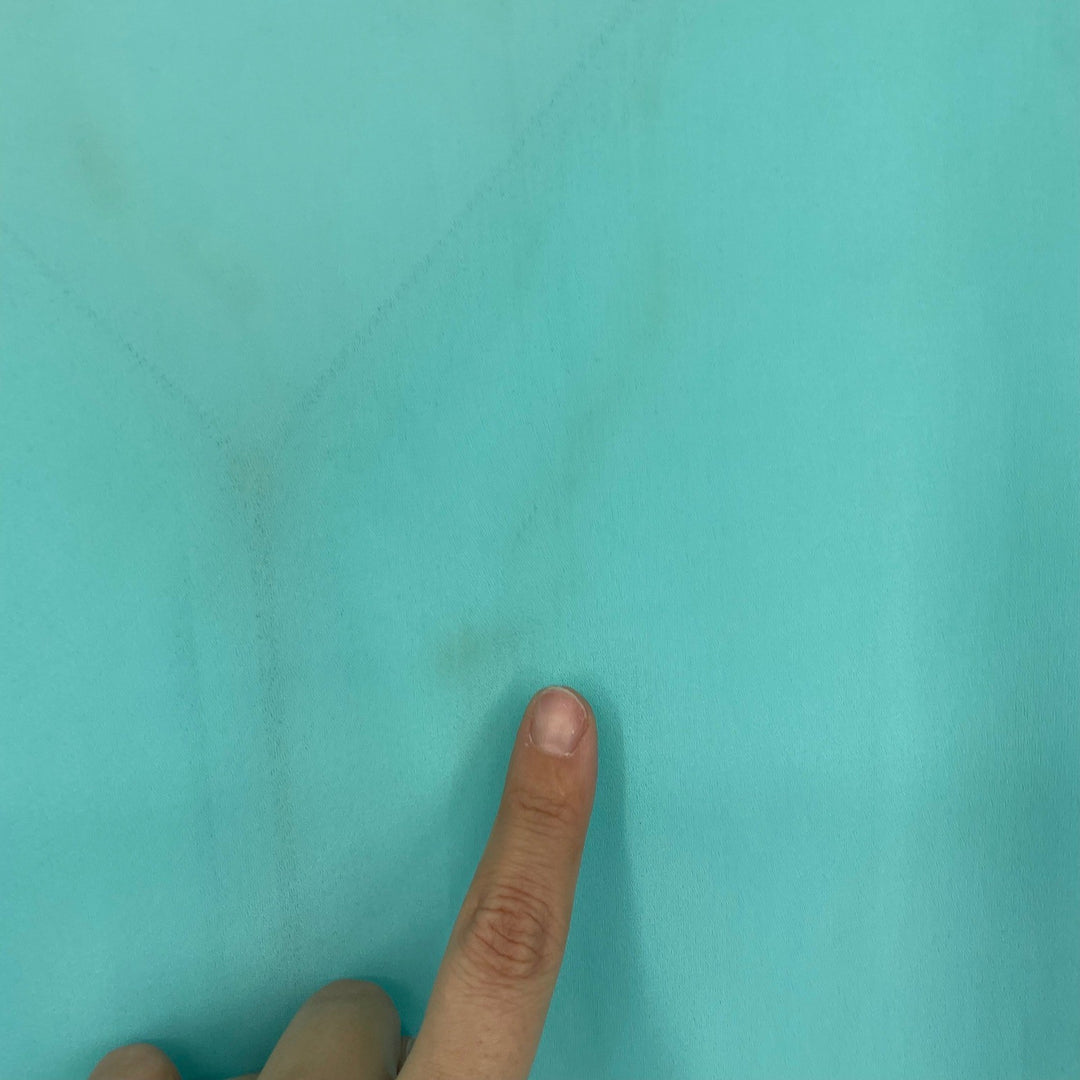 ZAC & RACHEL Turquoise V Neck Half Zip Roll Tab Sleeve Blouse Shirt Top Size S