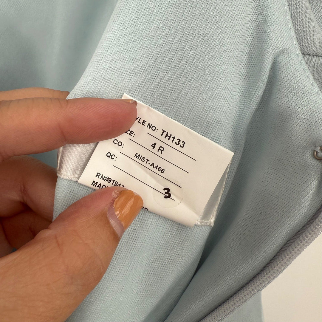 Thread Corset Midriff Crepe Column Maxi Dress In Mist Size 4