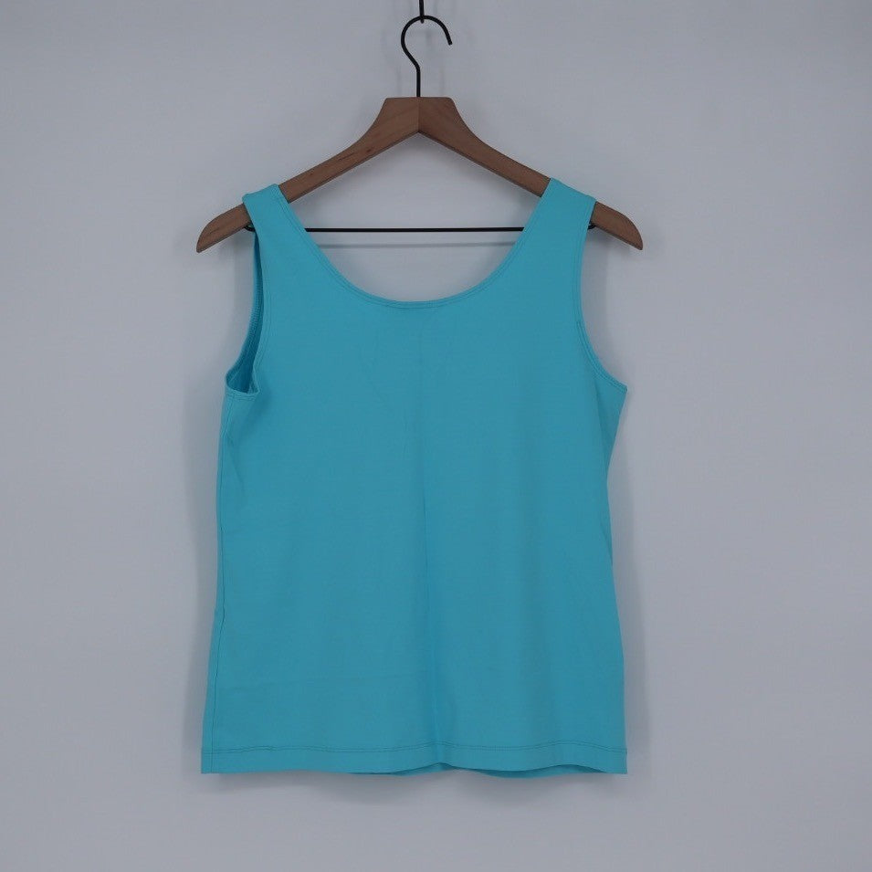 Chicos Turquoise Tank Top Sleeveless Scoop Neck Knit Size 1/M