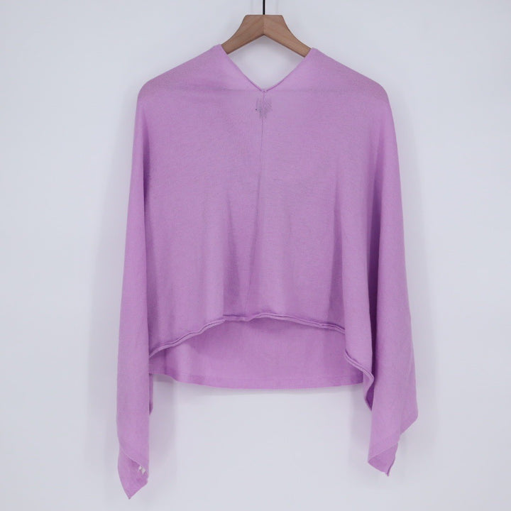 Echo Lavender Purple Knit Poncho Cowl Neck One Size