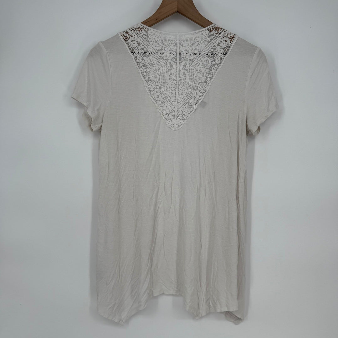 Apt 9 Crochet Open Front Short Sleeve Cardigan Top Size M