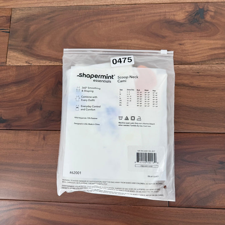 Shapermint Essentials Scoop Neck Cami Smoothing Shaping Top White XXL New