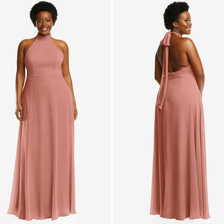 After Six High Neck Halter Backless Maxi Dress Size 8