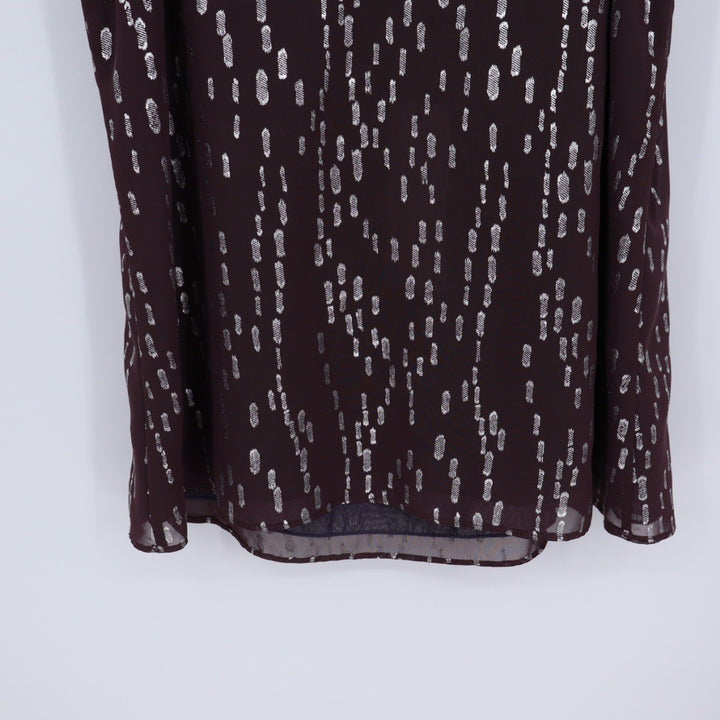 Veronica M Women's XS Maroon Metallic Dot Print Spaghetti Strap V Neck Top