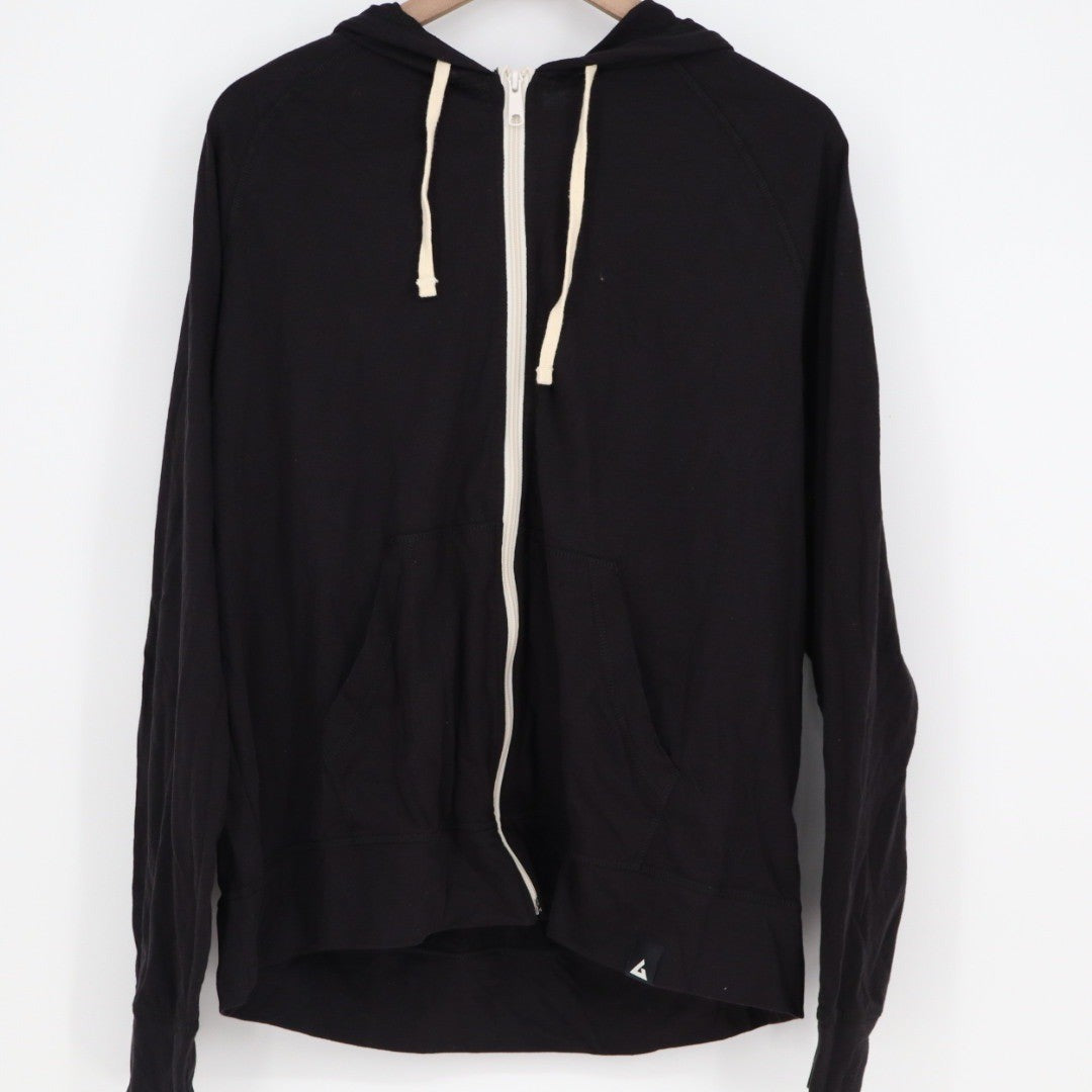 American Giant Black Full Zip Hoodie XL Made in USA Lightweight
