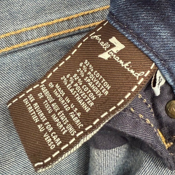 7 For All Mankind Mid Rise Skinny Jeans Dark Wash Women's Size 28