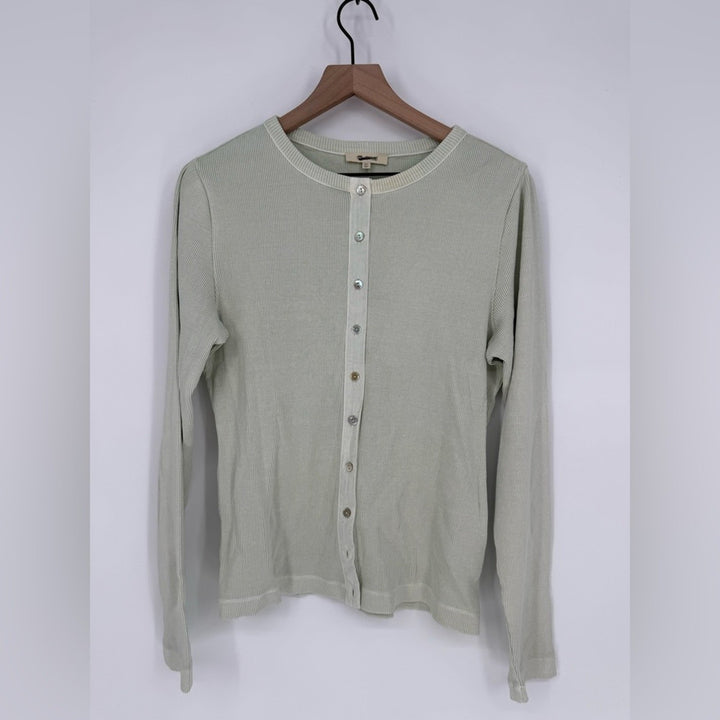 Madewell Germent-Dyed Ribbed Cardigan Tee Iced Mint Size XL