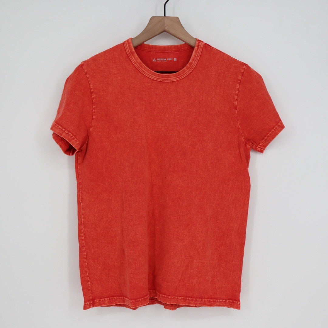 American Giant Orange Washed Cotton Crew Neck T Shirt Size Medium