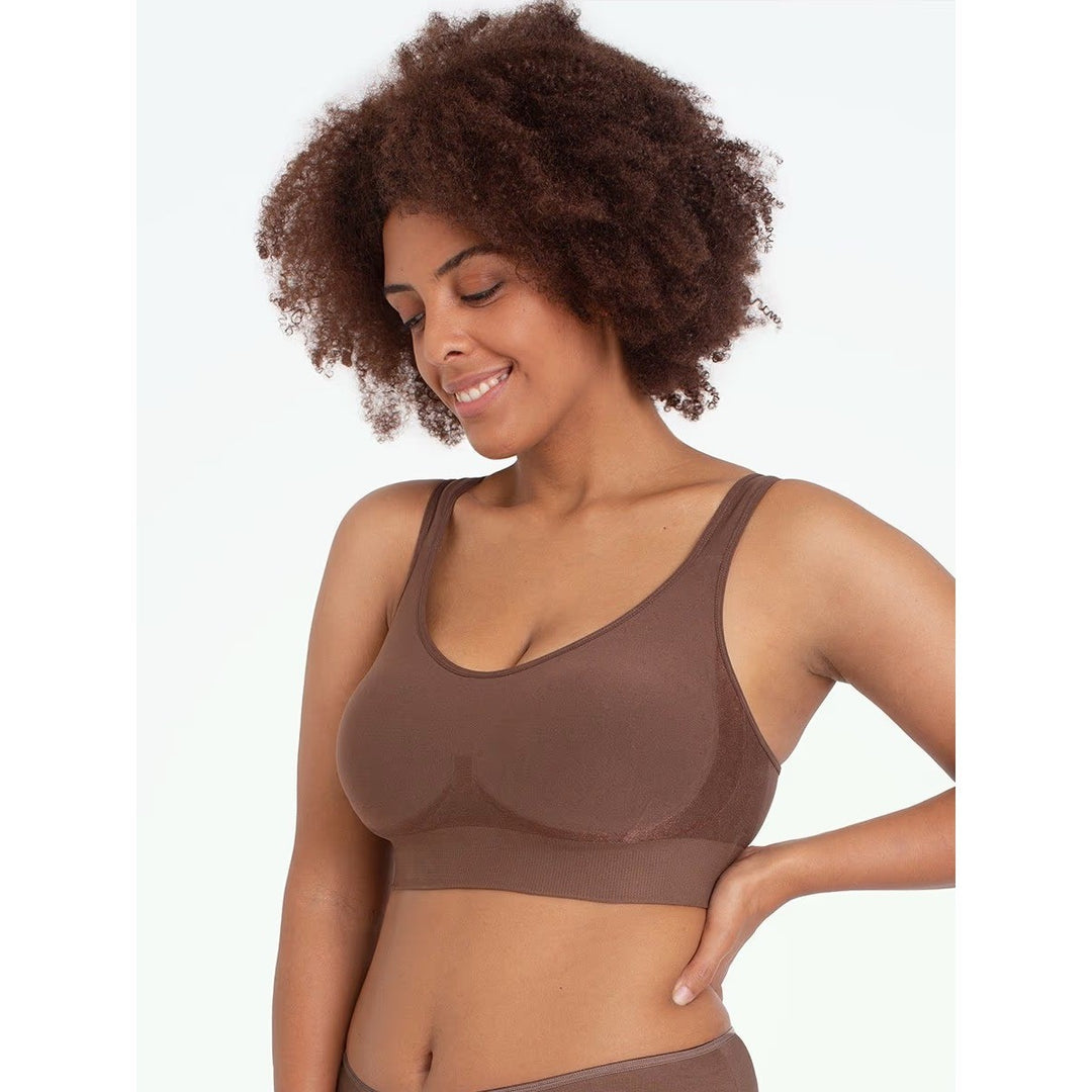 Truekind Shapermint Compression Wirefree Daily Comfort Shaper Bra Chocolate