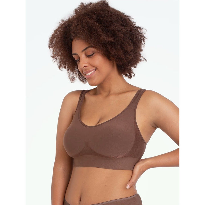 Truekind Shapermint Compression Wirefree Daily Comfort Shaper Bra Chocolate