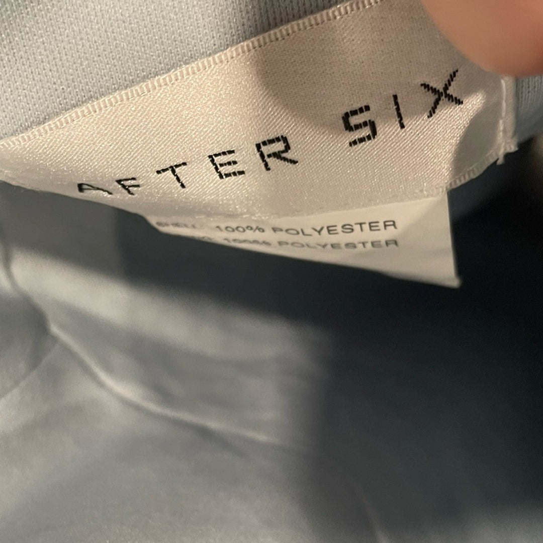 After Six High Neck Halter Backless Maxi Dress In Mist Size 8