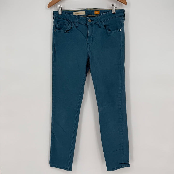 Pilcro By Anthropologie Jeans Womens 29 Teal Denim Cotton Stretch Skinny Leg