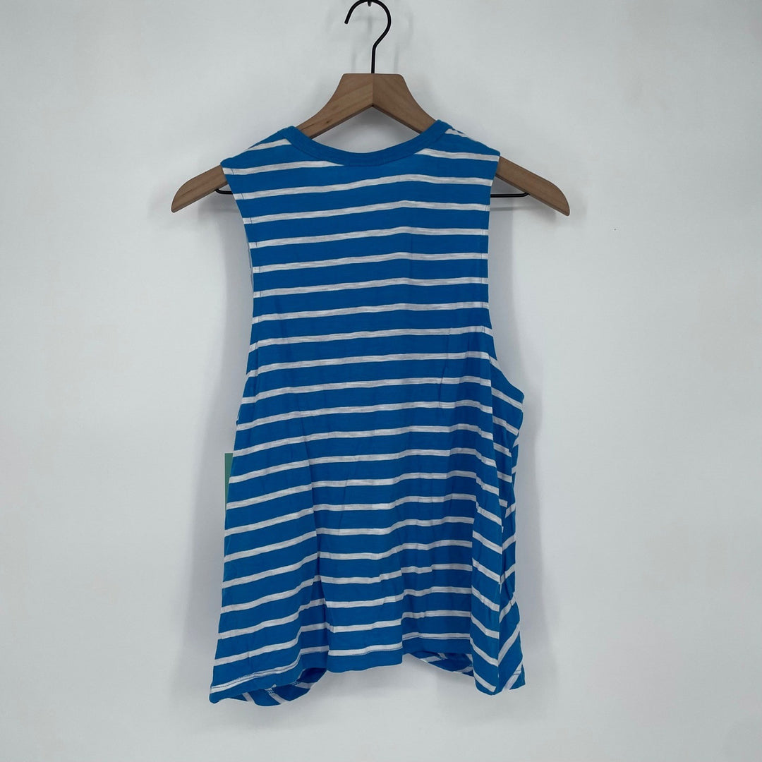 ABOUND Blue White Striped Sleeveless Twist Front Tank Top XL