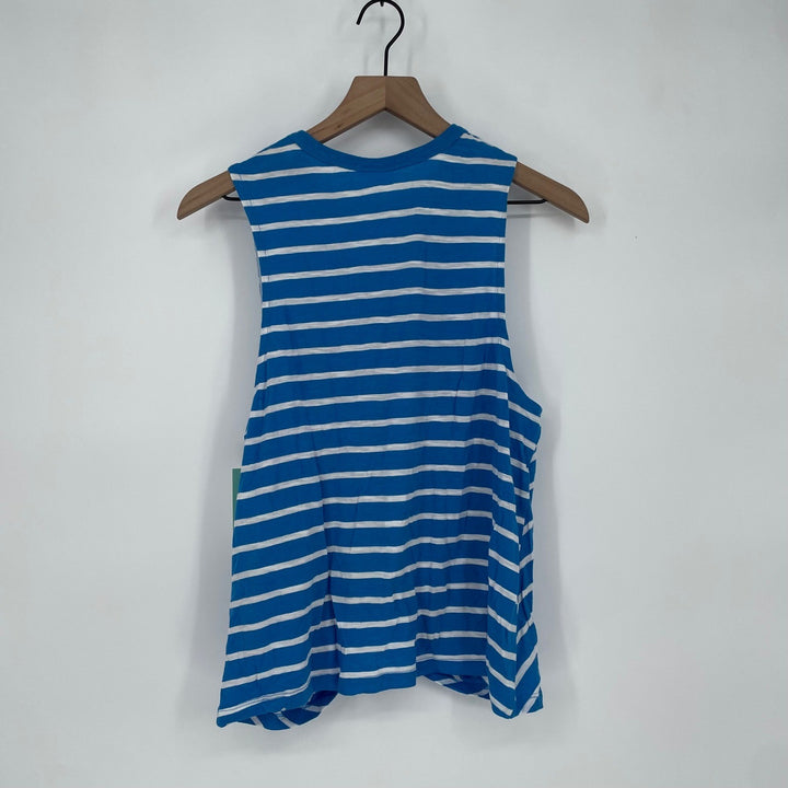 ABOUND Blue White Striped Sleeveless Twist Front Tank Top XL