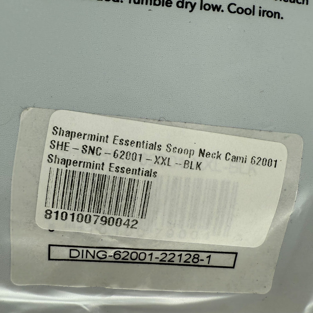 Shapermint Essentials All Day Every Day Scoop Neck Cami Top Womens 2XL Black