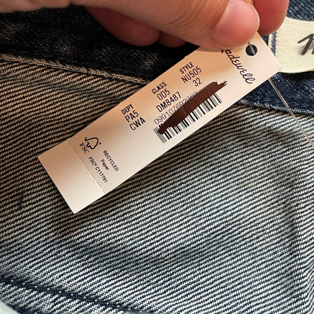 Madewell Postage-Stamp Denim Mini Skirt Croswell Wash Size 32