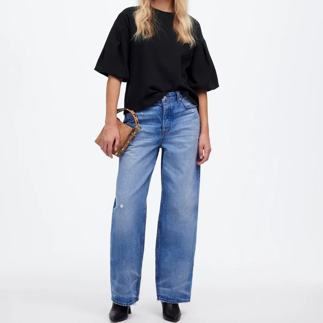 Madewell Puff-Sleeve Sweatshirt Tee Size XS