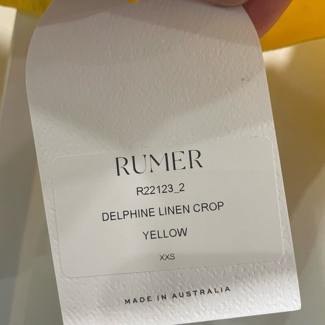 Rumer Delphine Linen Crop Top Size XXS