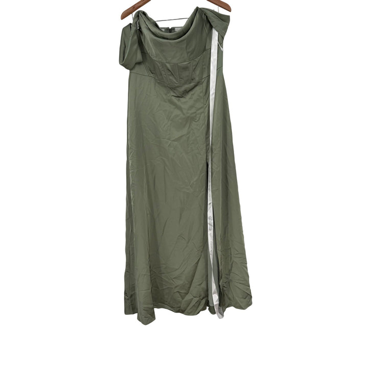 After Six A-Line Satin Maxi Dress With Convertible Off-The-Shoulder Dress