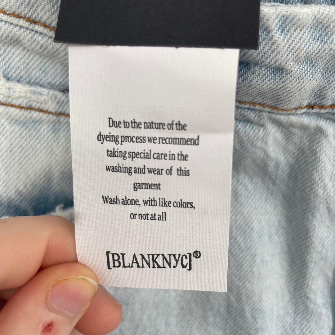 BLANKNYC Madison Crop High Rise Distressed Bandana Patch Jeans Size 25