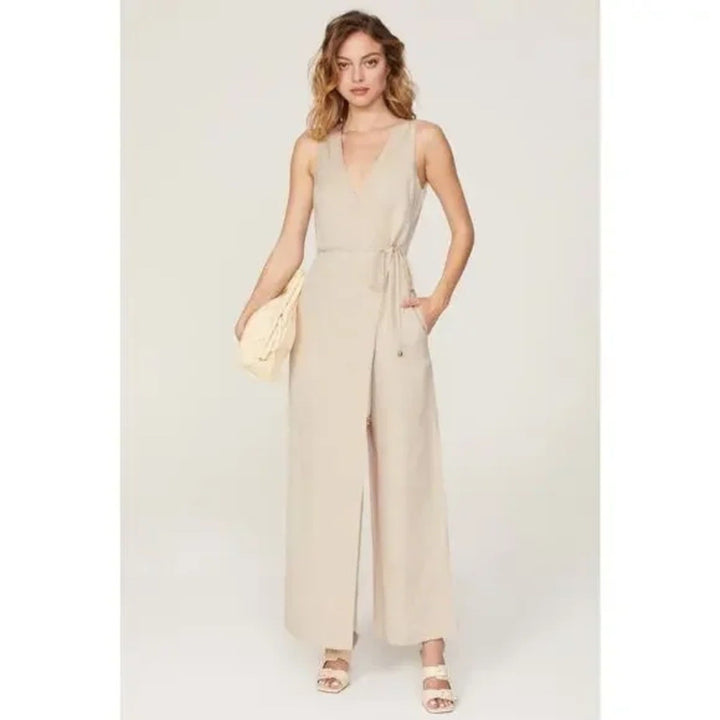 Rosetta Getty X RTR Oatmeal Apron Jumpsuit Size 6