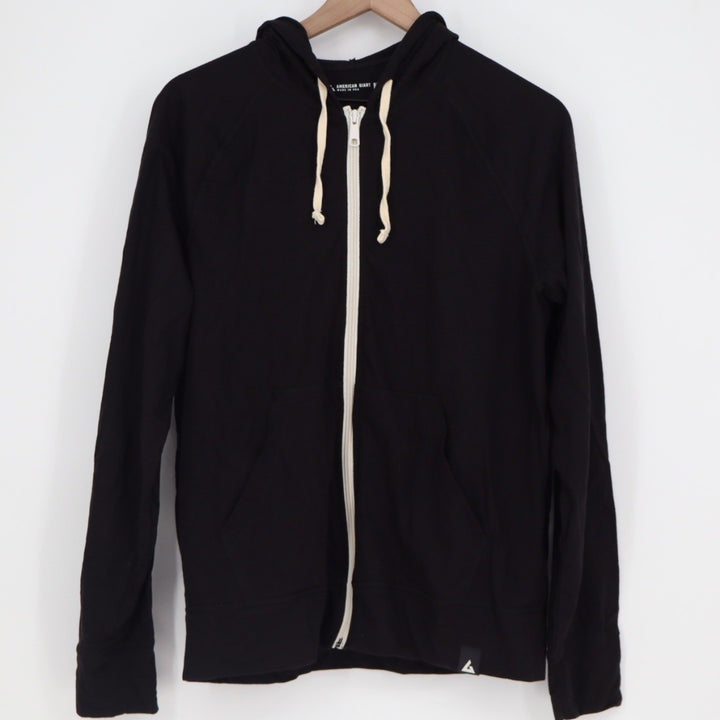 American Giant Black Full Zip Hoodie Made in USA Hooded Sweatshirt Size M