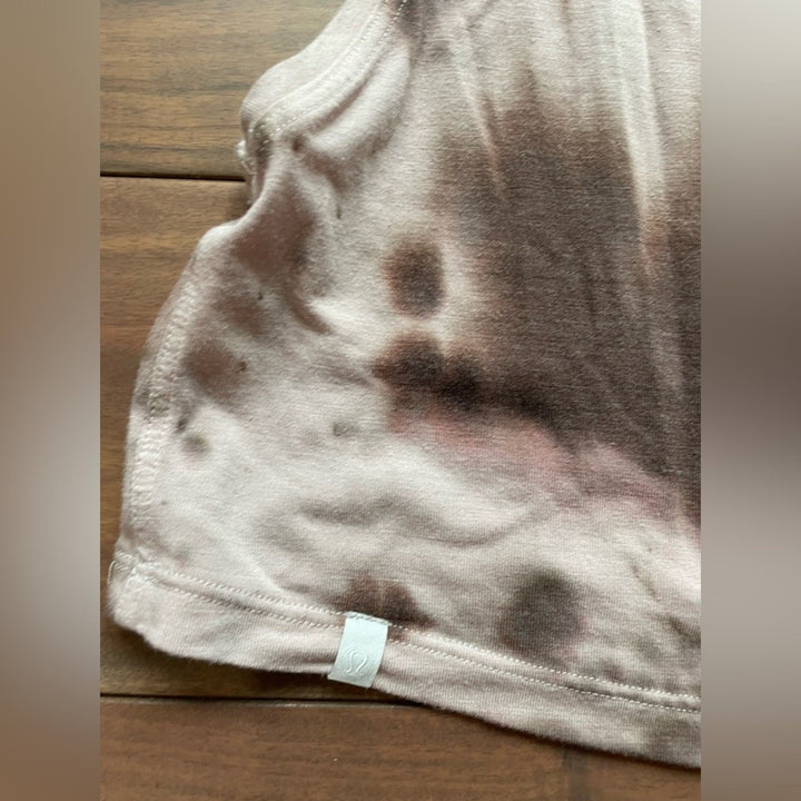 Lululemon Cut Back Crop Tank Top marble Dye Silky French Press Size S 4/6