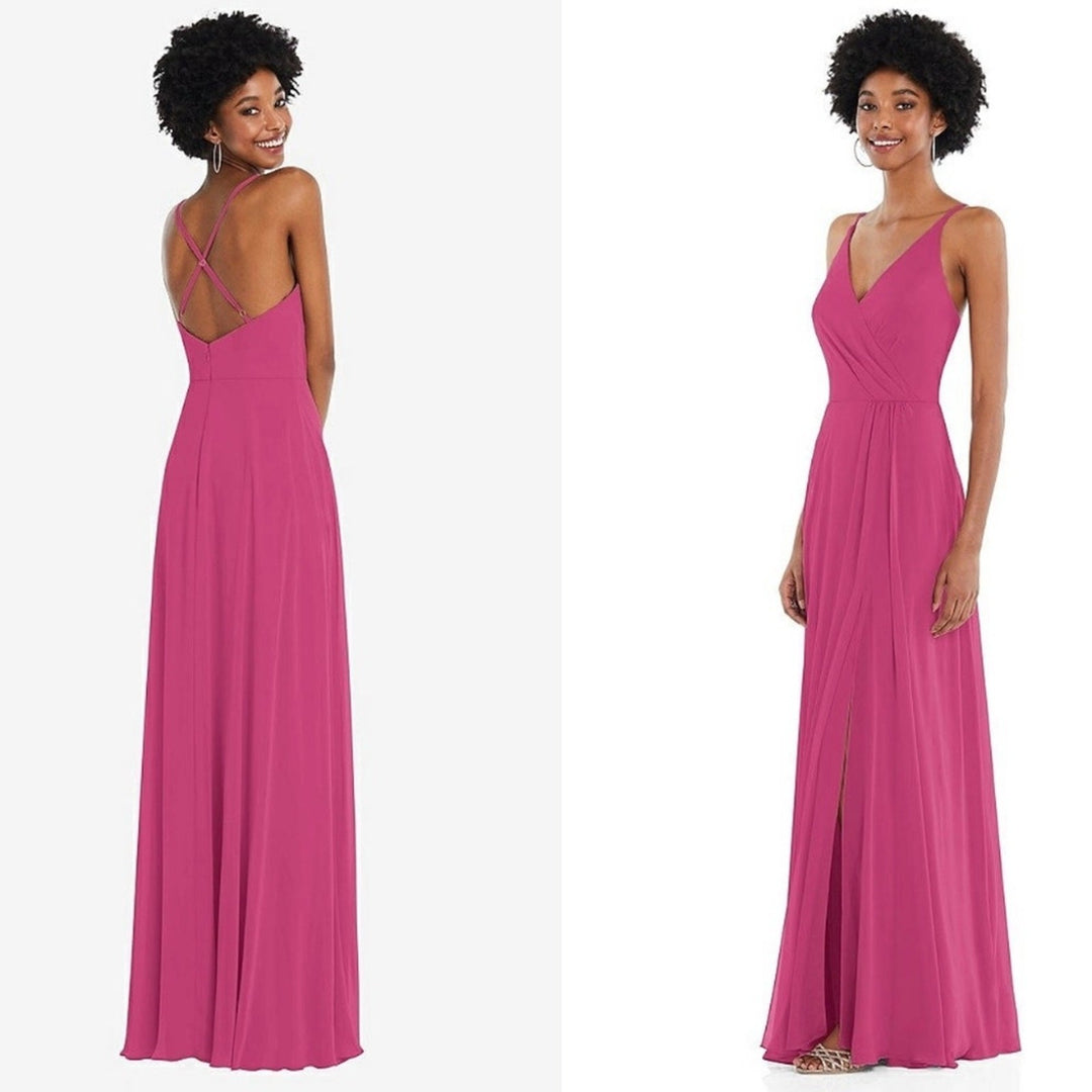 After Six Faux Wrap Criss Cross Back Maxi Dress Size 4