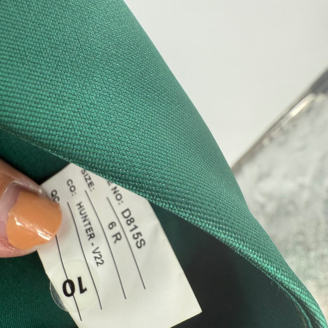 Alfred Sung Draped One-Shoulder Satin Maxi Dress With Pockets Size 6