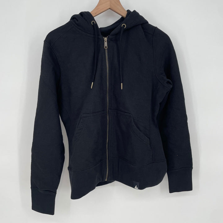 American Giant Women's Full Zip Hoodie Black Cotton Made in USA Size M