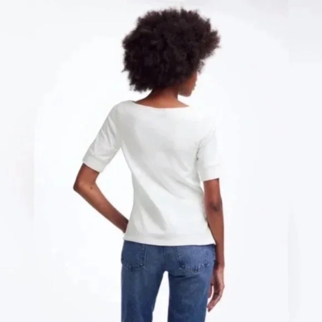 Madewell Elbow-Sleeve Boatneck Tee Size XXS