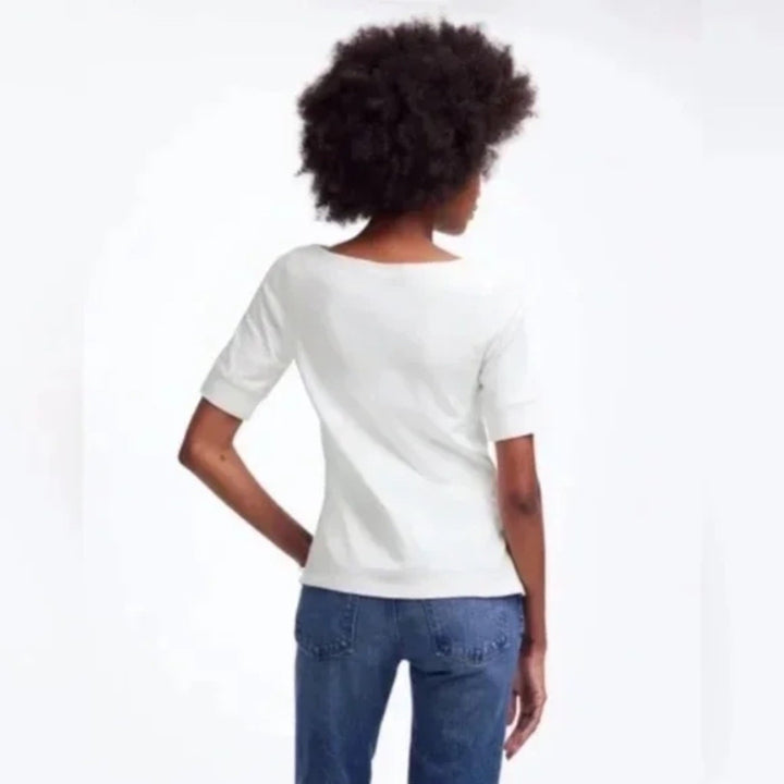 Madewell Elbow-Sleeve Boatneck Tee Size XXS