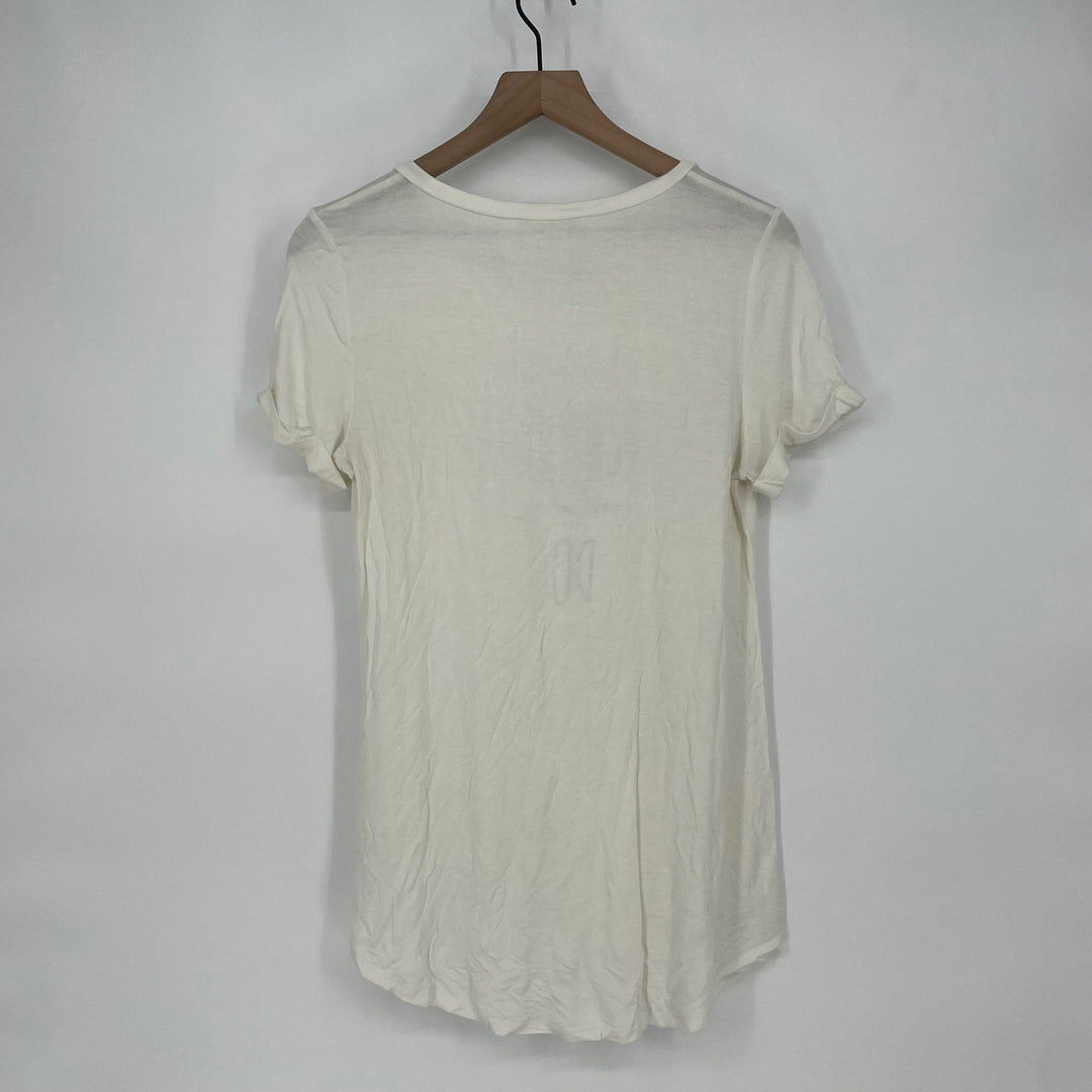 altard state graphic tee shirt women large coffee dog print ivory casual