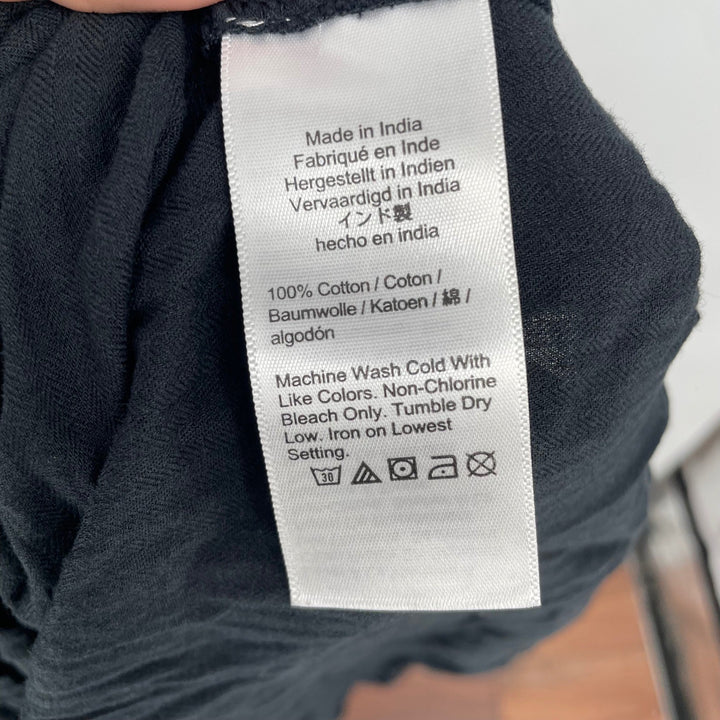 J. Crew Black Cotton Tiered Midi Dress Size S