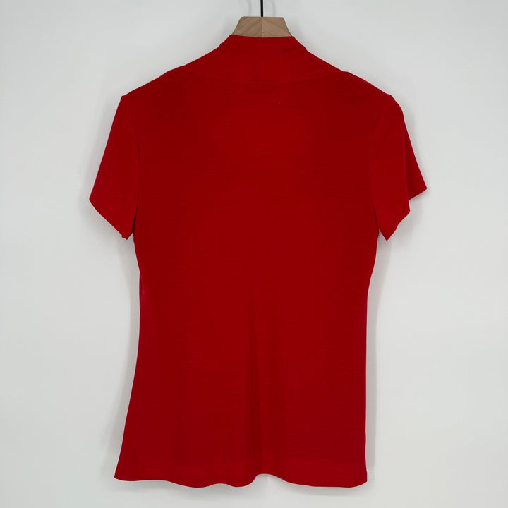 Liz McCoy Red Black Tank Top Cardigan Short Sleeve Size M