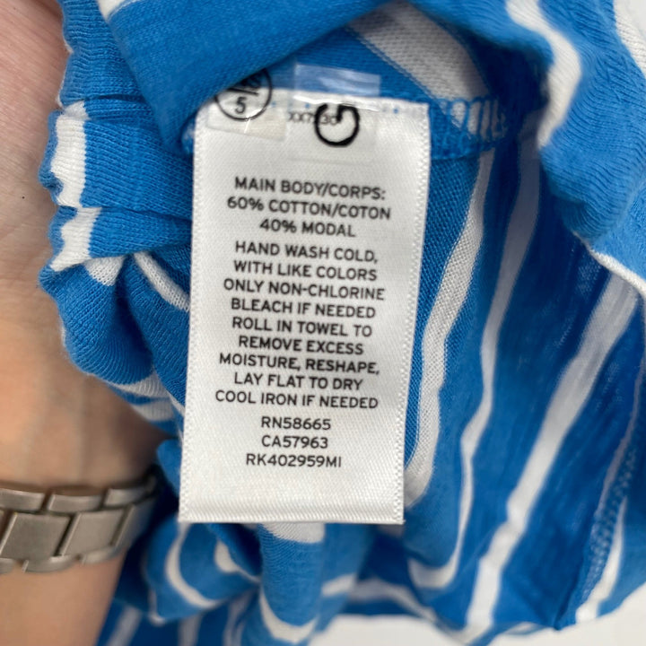 ABOUND Blue White Stripe Tie Front Sleeveless Tank Top Women's Size Medium