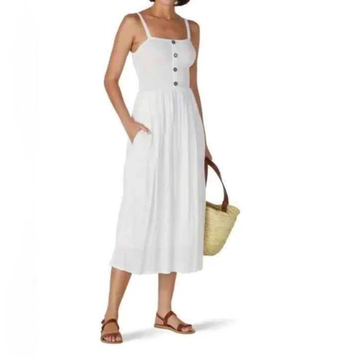 Louna Three Button Midi Dress Size M