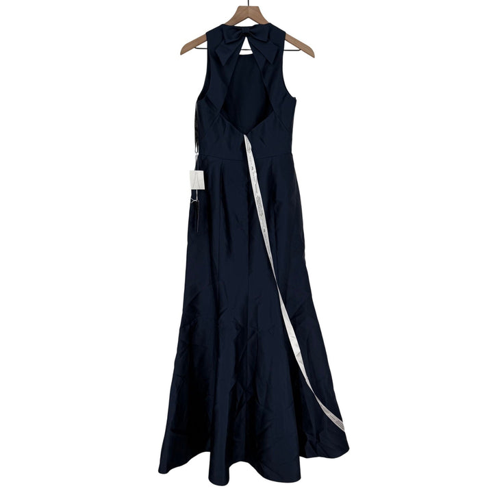 Alfred Sung Jewel Neck Bowed Open-Back Trumpet Dress With Front Slit Size 4