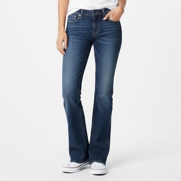 7 For All Mankind Original Bootcut Jeans Womens 27 Blue Denim Cotton Low Rise