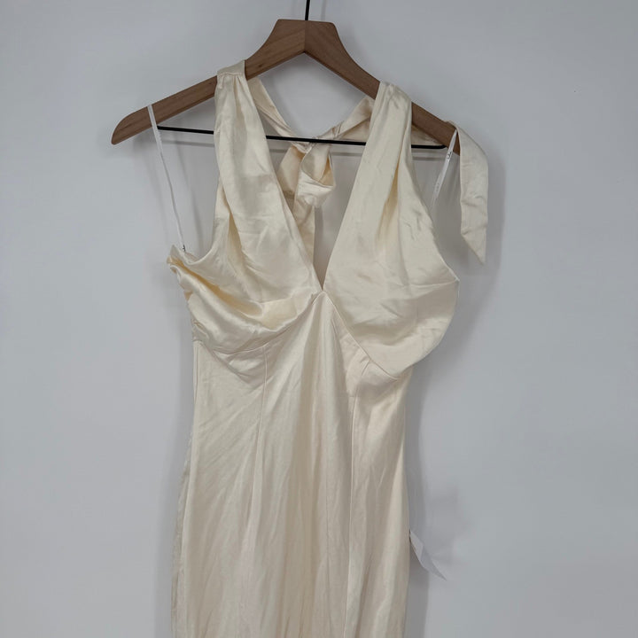 Lulus Start of Forever Ivor Satin Halter Mermaid Maxi Dress Size S