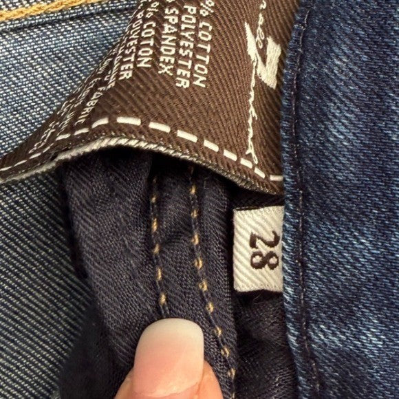 7 For All Mankind Mid Rise Skinny Jeans Dark Wash Women's Size 28