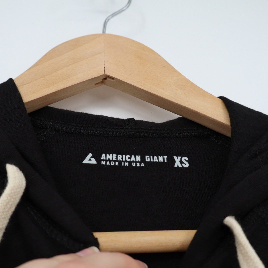 American Giant Black Zip Up Hoodie Made in USA Size XS