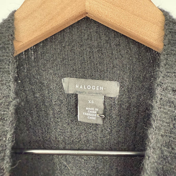 Nordstrom Halogen Sweater Womens XS Black Acrylic Stretch Super Soft Mock Neck