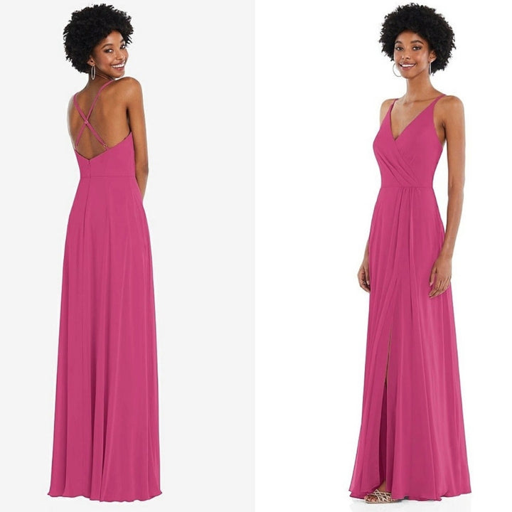 After Six Faux Wrap Criss Cross Back Maxi Dress Size 12