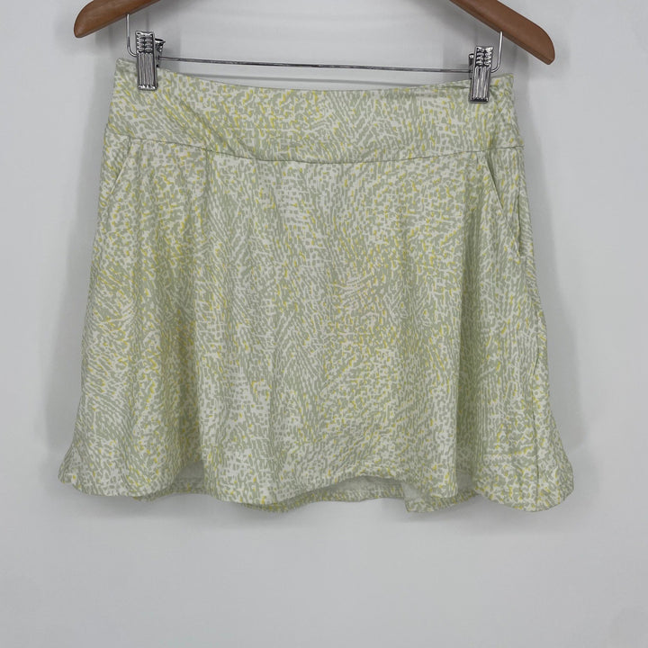 Adidas Women's Printed Frill Golf Skirt White Green Yellow Athletic Size S