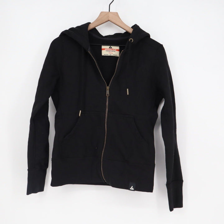 American Giant Womens Black Full Zip Hoodie Sweatshirt XS 100 Cotton Made in USA