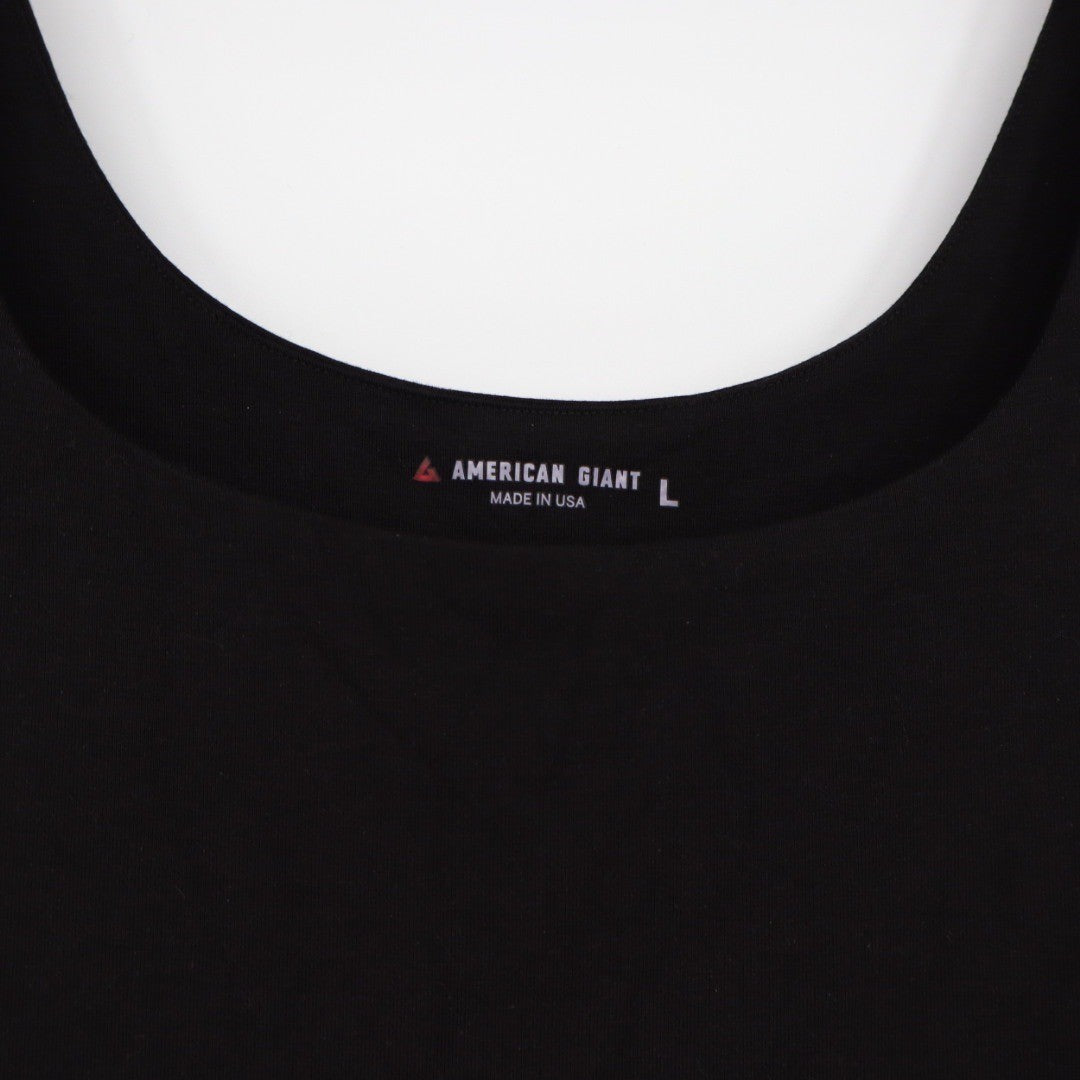 American Giant Black Tank Midi Dress Size L Made in USA