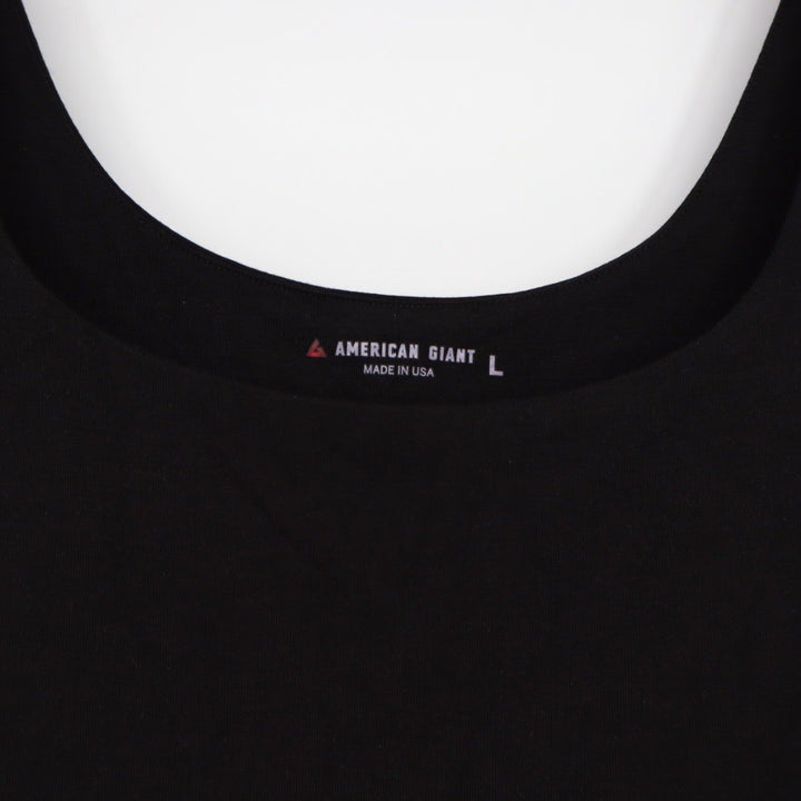 American Giant Black Tank Midi Dress Size L Made in USA