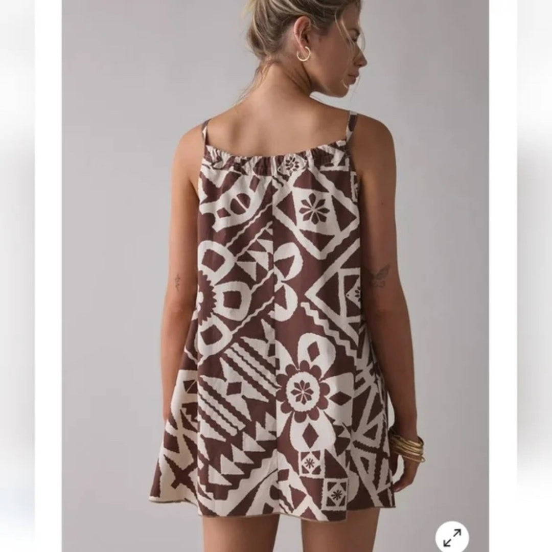 BDG Eva Tie-Front Ruched Strap Trapeze Mini Dress Size XXS