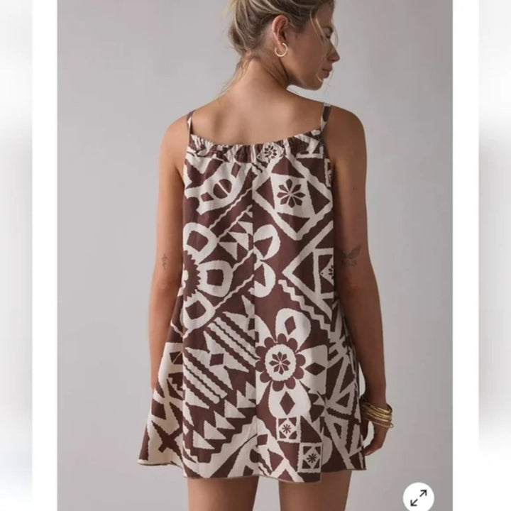 BDG Eva Tie-Front Ruched Strap Trapeze Mini Dress Size XXS